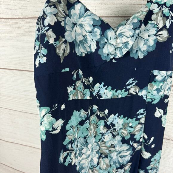 Floral Sleeveless Dress - Blue and Green - Picture 3 of 9